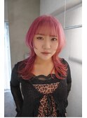 ロングウルフ/ロングウルフカット/ピンクカラー