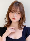 前髪 ネビージュ ボブルフ 黒髪 ワンレン 小顔 "