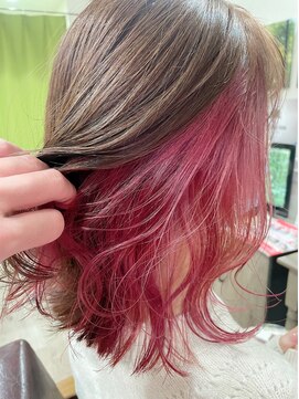 ゴロクヘアー(56 hair) インナーカシスレッド【56hair 戸越銀座】