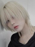 中性ウルフマッシュ/ハイトーンカラー/ホワイトカラー/メンズ