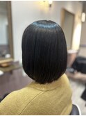 髪に優しい♪縮毛矯正+カラー