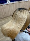 ハイトーン艶髪ストレート