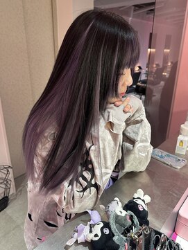 ダズリングディア(Dazzling Deer) パープル／ブラック／デザインカラー／ロング／ストレート