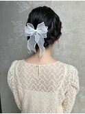 シニヨンヘアセット結婚式ヘアセットシニヨンヘアアレンジ卒業式