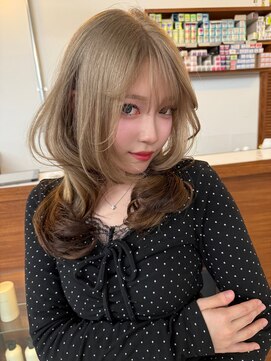 ペレ 梅田(PELE) イメチェン/ピンクベージュ/アンブレラカラー/前髪/梅田