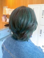 モーラ 鳳店(MOLLA)&nbsp;透明感ブルーグリーン×レイヤーボブ【鳳】
