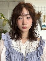 リンネテラス(Lin'ne terrace) レイヤーカット×ミディアムパーマ/アンニュイヘア/20代30代40代