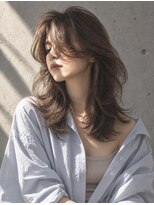 ダル 渋谷/表参道(DAL.)&nbsp;レイヤーカット/ダークグレージュ/ハッシュカット/前髪