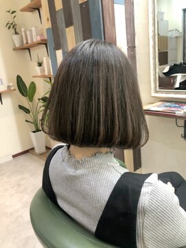 ヘアサロン レリー(hair salon relie) 【デザインカラー】ハイライト×バルーンボブ　relie