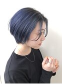 小顔ショート×deep blue【Zina 熊本】