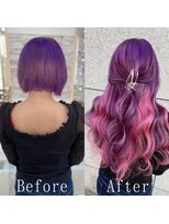 あるじゃんすー 渋谷店&nbsp;ピンク×パープル#シールエクステ#ベビーピンク#メッシュ#渋谷