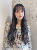 ダークカラーくすみカラー艶黒髪韓国風カール