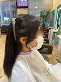 結んでも下ろしても可愛い顔まわり
