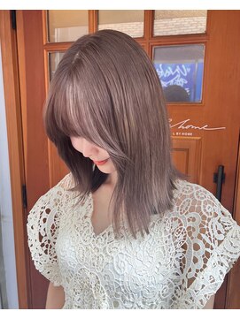 エル バイ ホーム(L by HOME) 透け感　ハイトーン　くすみベージュ　ブリーチあり