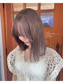 透け感 ハイトーン くすみベージュ ブリーチあり