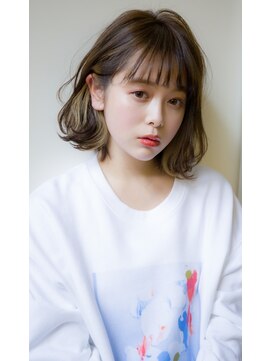 ライリー(riley) 外ハネボブ×藤井オリジナル大人のベージュイヤリングカラー