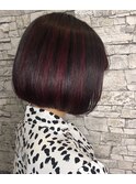 ブリーチ1回！黒とボルドーのアンブレラカラー【L'wis乙津】