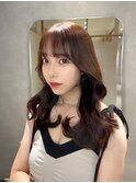 韓国/秋カラー/レイヤーカット/前髪/イメチェン/顔周りカット