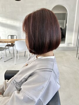 サムシング(Something.) ショートボブ_ピンクグレージュハイライト