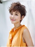 ☆ホワイトグレージュミニウルフデジタルパーマチェリーブラウン