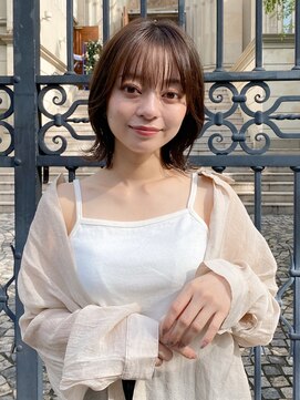 エトラ 渋谷店(etora) 前髪 外ハネボブ くびれヘア ハイライトカラー"