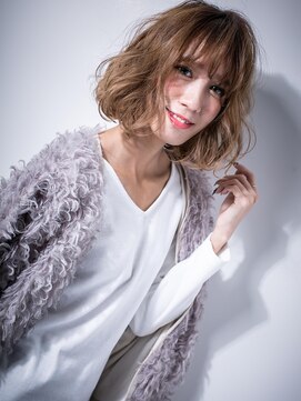 カバーヘア ブリス 戸田公園西口店(COVER HAIR bliss) *bliss戸田公園*インナーカラーのくせ毛風抜け感小顔大人ボブw