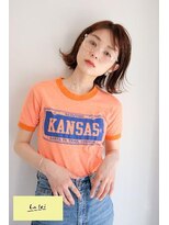 ラレイ(Lalei) 【表参道/青山】オレンジベージュ切りっぱなしボブ【ささき】