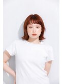 斜め前髪 外ハネフェミニンスタイル