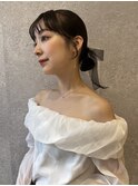 三軒茶屋_レディース_ヘアアレンジ_ヘアセット_セミロング_小顔