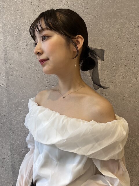 三軒茶屋_レディース_ヘアアレンジ_ヘアセット_セミロング_小顔