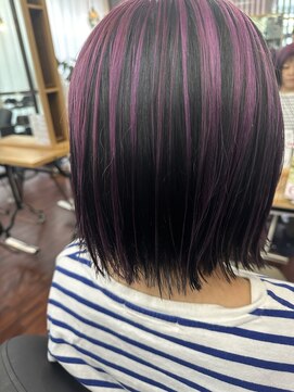 イブヘアー(eve. Hair) 切りっぱなしボブ×アンブレラカラー