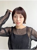 大人ミニボブ短め前髪ショートバング面長丸顔エラ張りK20240826