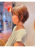 前髪無しくびれショートボブ艶髪