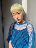 ハイトーンショートダブルカラーケアブリーチハンサムショート