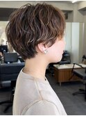 ハンサムショートパーマ　無造作パーマ