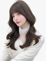 くびれヘア　韓国ヘア　ダークアッシュ　ブリーチなし　ロング