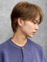 センターパートブリーチダブルカラーフェイスフレーミング