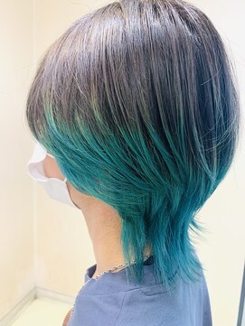 アズールサン 草加西口店(azule-sun) グラデーションカラー,エメラルドグレーン,ウルフ