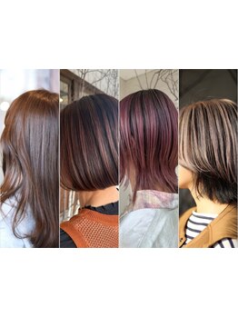 髪が柔らかく見える透明感カラーや白髪を活かすグレイハイライトカラーが人気。