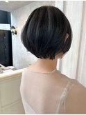 福山人気20代30代40代丸みショートボブ骨格補正艶カラー小顔