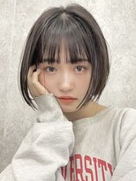 サンクマーケット 渋谷(cinq MARKET)&nbsp;渋谷タッセルボブ切りっぱなしボブダークブラウンカラー韓国◆