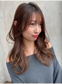 レイヤーカット/顔まわりカット/セミロング