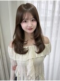 ダークラベンダー/くびれレイヤー/韓国巻き/顔周りカット