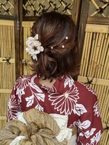 バサラ 大阪梅田店(VASARA) 浴衣ヘア ハーフアップ ミディアム ゆるふわ 推し活ヘア