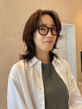 オン キャナルシティ博多前店(on) 【晴音】ミディアムレイヤー/ウルフパーマ/30代