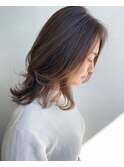 ミディアムレイヤー×アッシュベージュ
