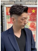 ちょい悪オヤジ風　ワイルドかきあげスタイル