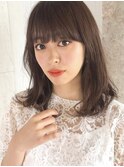 【mute原宿】ゆる巻きミディアム×ミントベージュ
