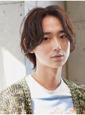 ラフでルーズな毛流れミディアムパーマ