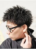 スパイキーショート／無造作パーマ／名古屋／栄／メンズヘア